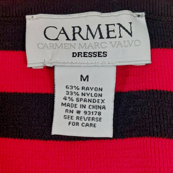 Carmen Red & black striped sleeveless dress, M/L, EUC - Picture 4 of 4